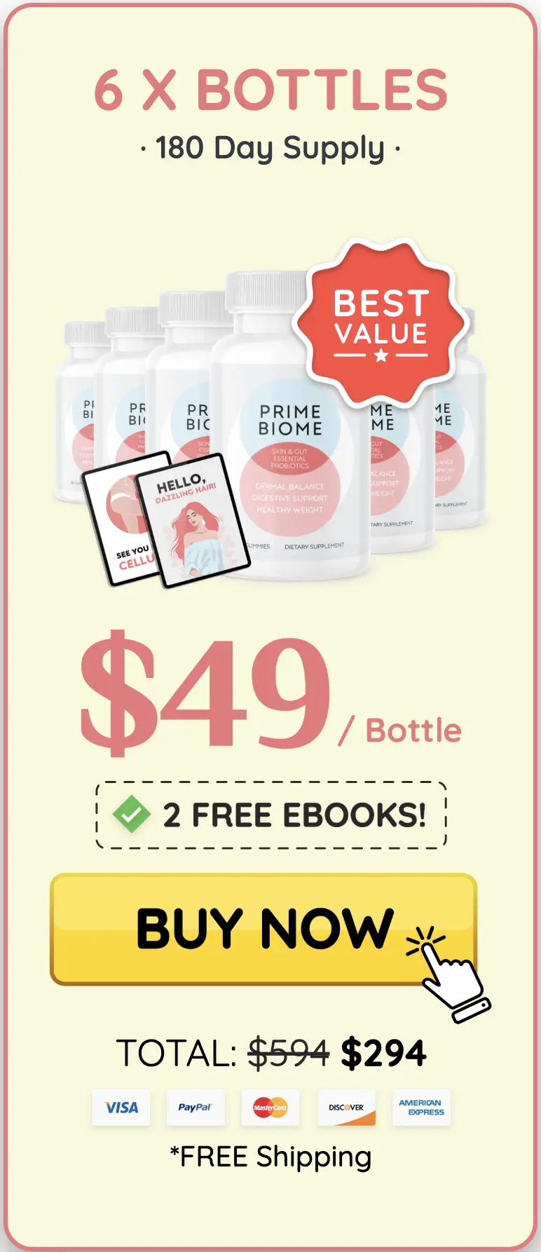 PrimeBiome 6 bottles